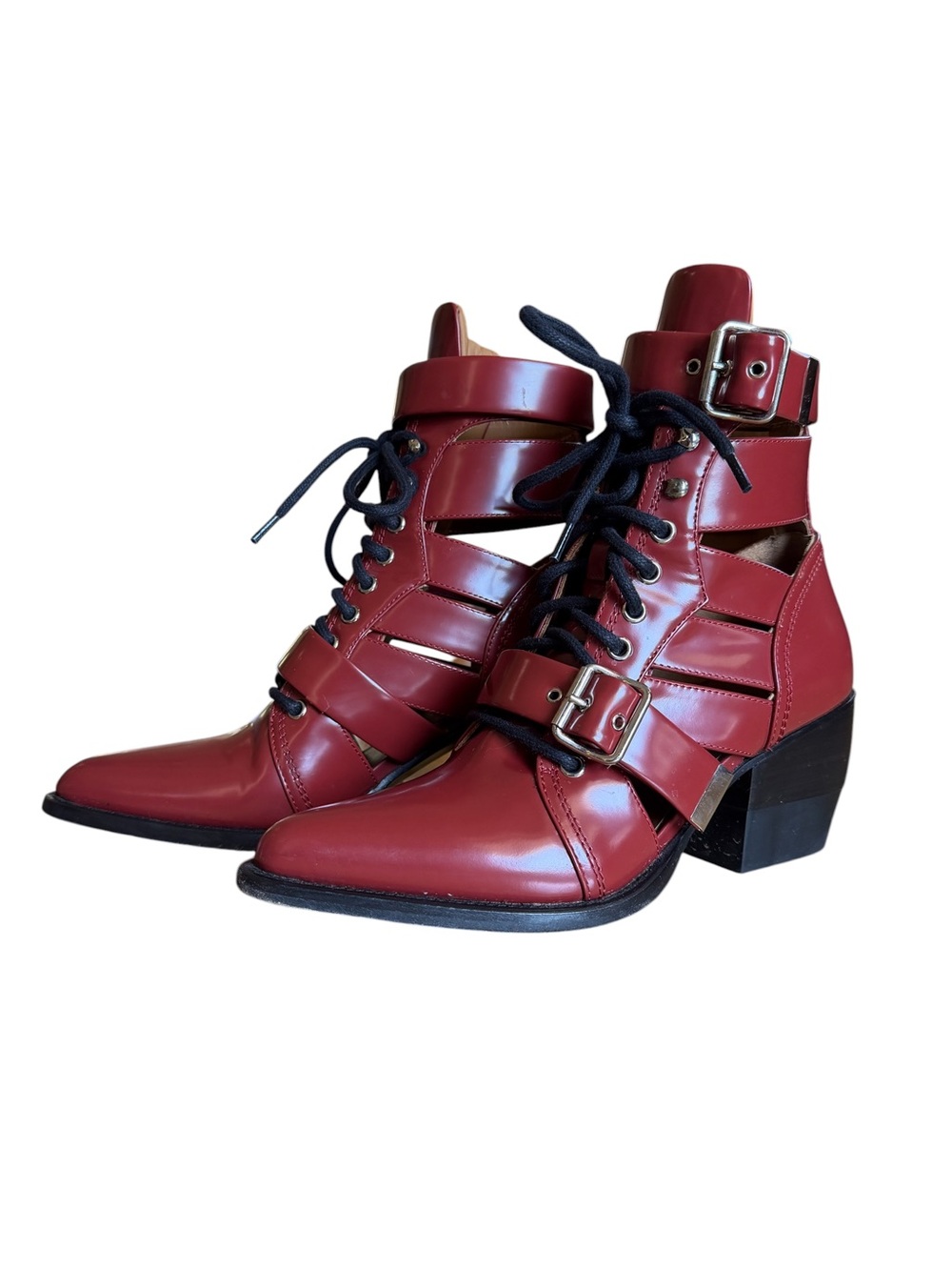 Chloe Rylee Cutout Motorcycle/Combat Boot EU 38.5 - Picture 2 of 8